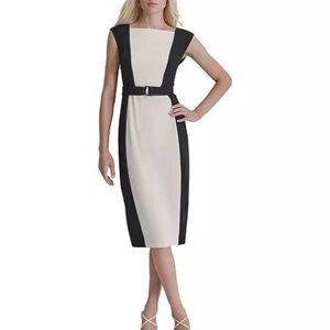 DKNY Black and Cream Maxi Dress